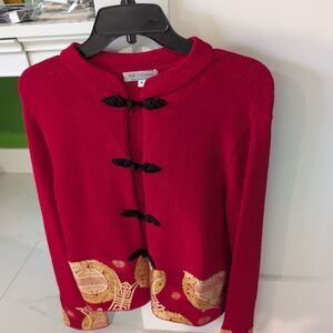 Red Sweater with Black Accents